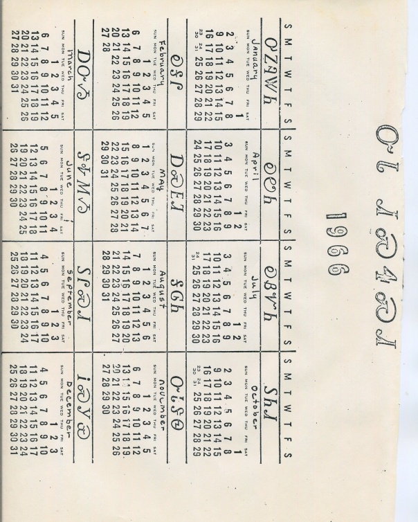 Lisa Christiansen Cherokee Calendar 1966